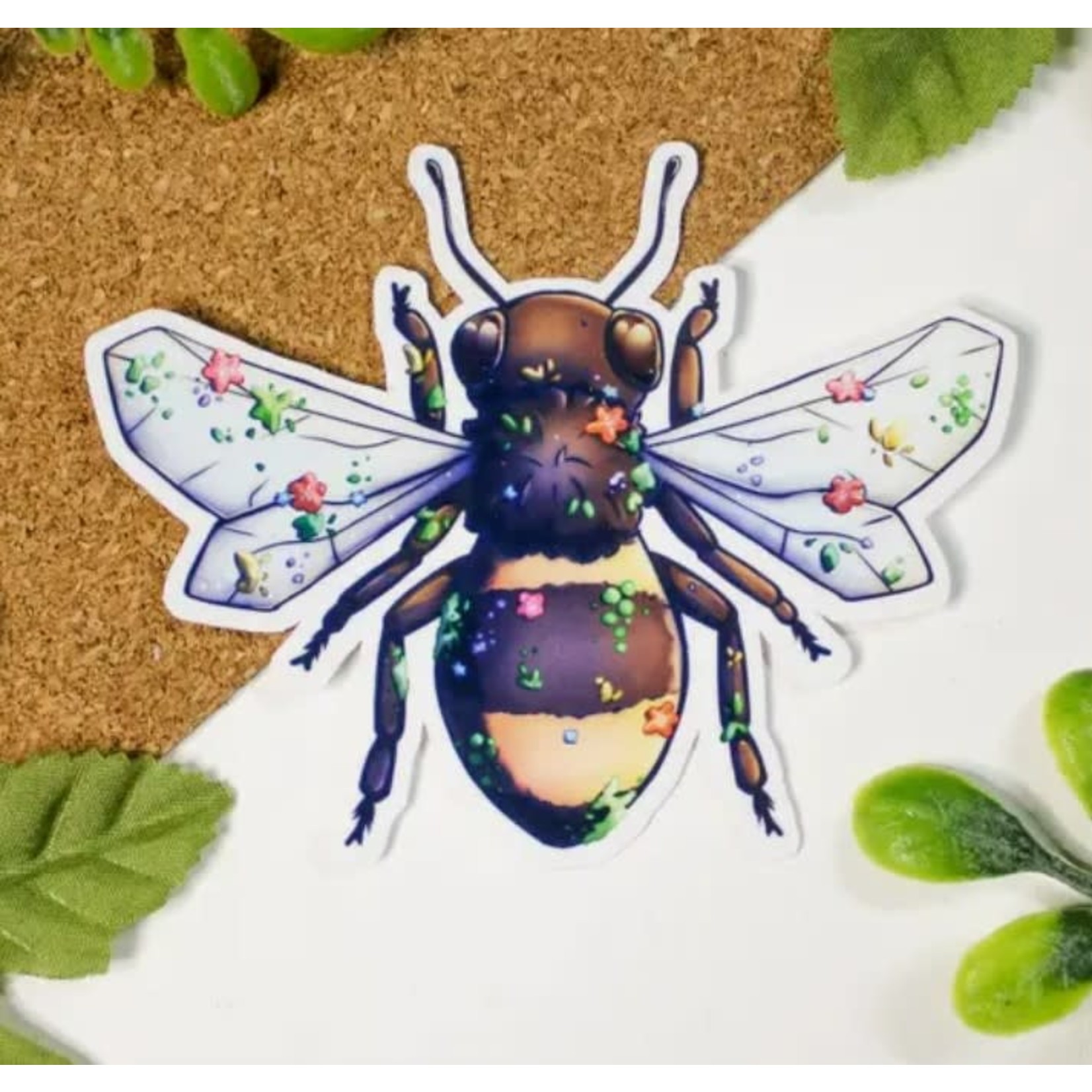 Nemissa's Northwood Arts Flower Covered Honey Bee Sticker