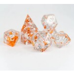 Emberglow Alms for Angels Sharp Edge Resin Liquid Core RPG Dice Set in Glass Vial