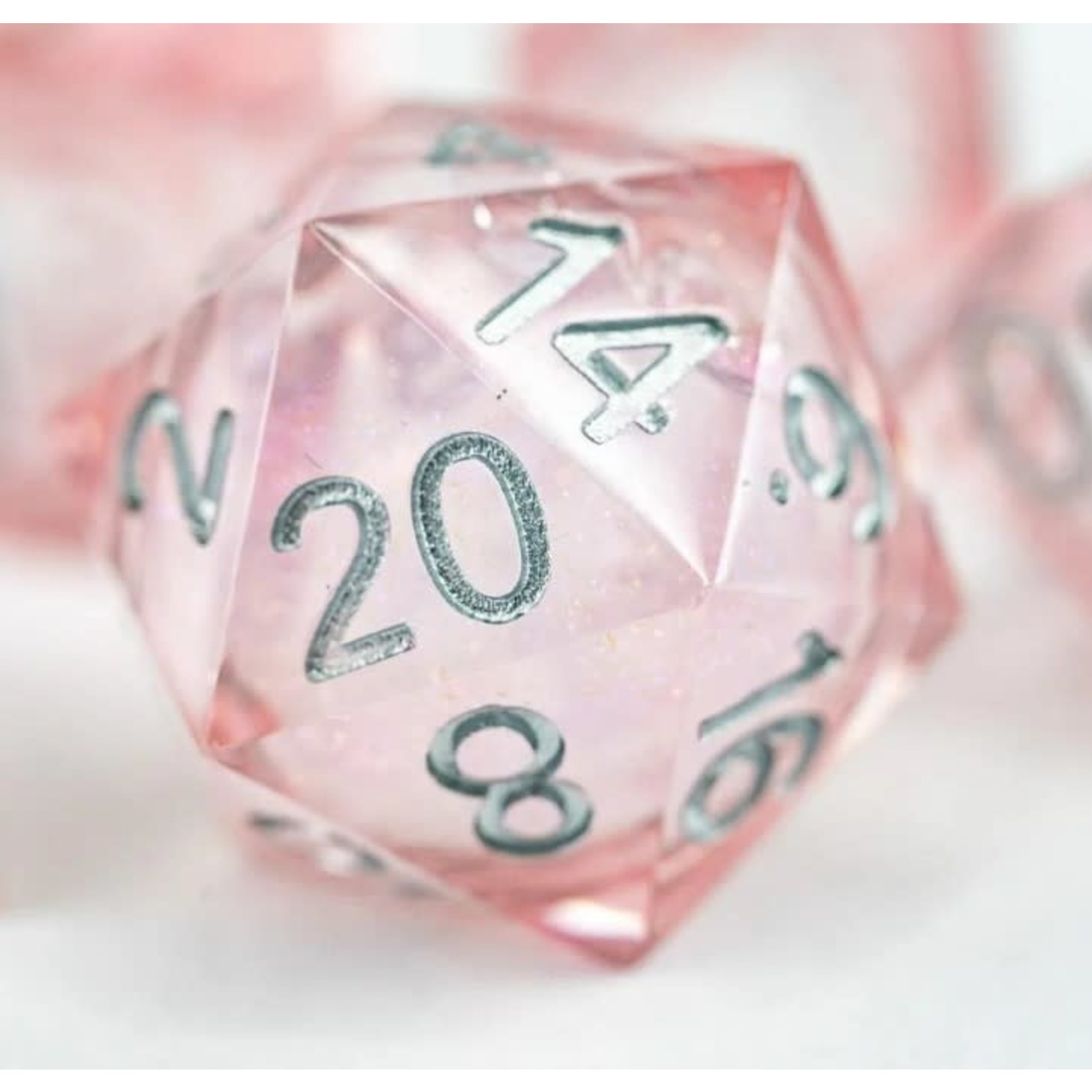Emberglow Sharp Edge Resin Liquid Core RPG Dice Set: Faeryflitted