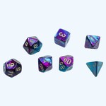Chessex Mini 7-Die Set: Gemini Purple-Teal with gold