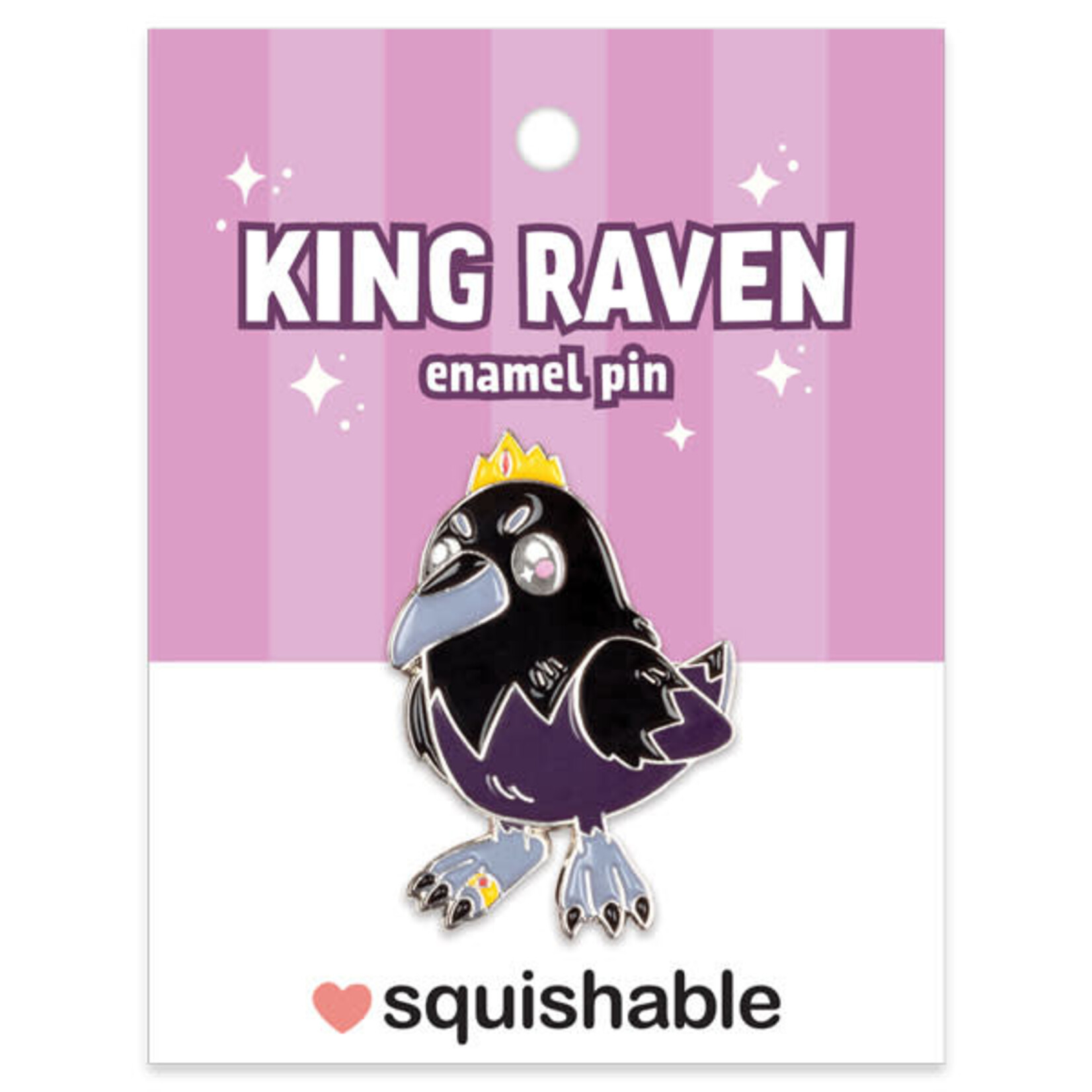 Squishable Enamel Pin: King Raven