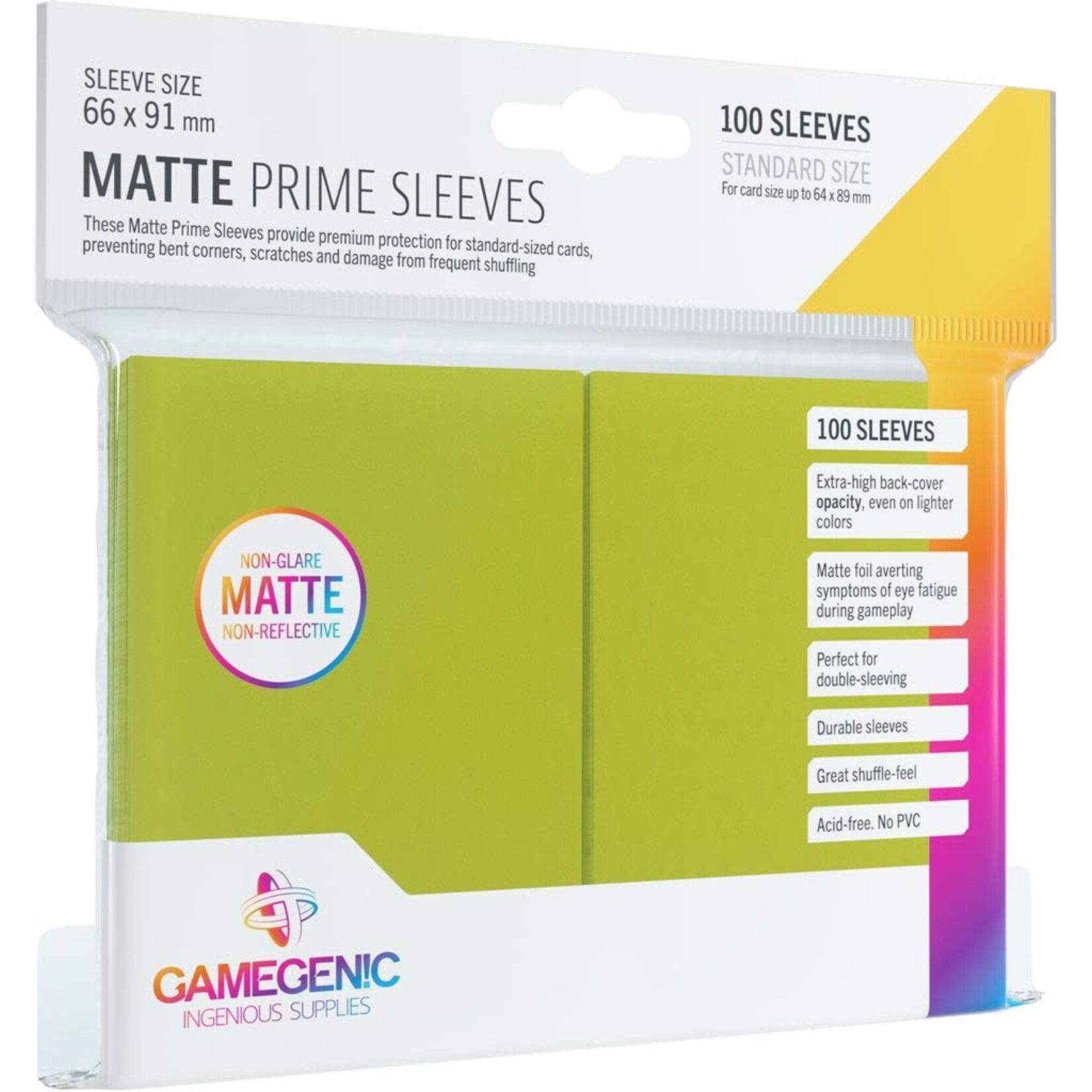 Gamegenic Matte PRIME Sleeves: Lime