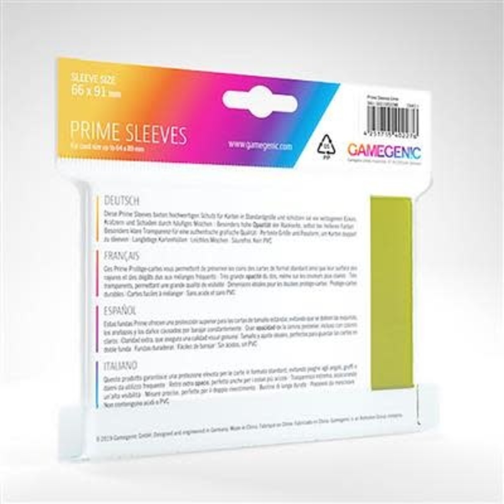 Gamegenic PRIME Sleeves: Lime