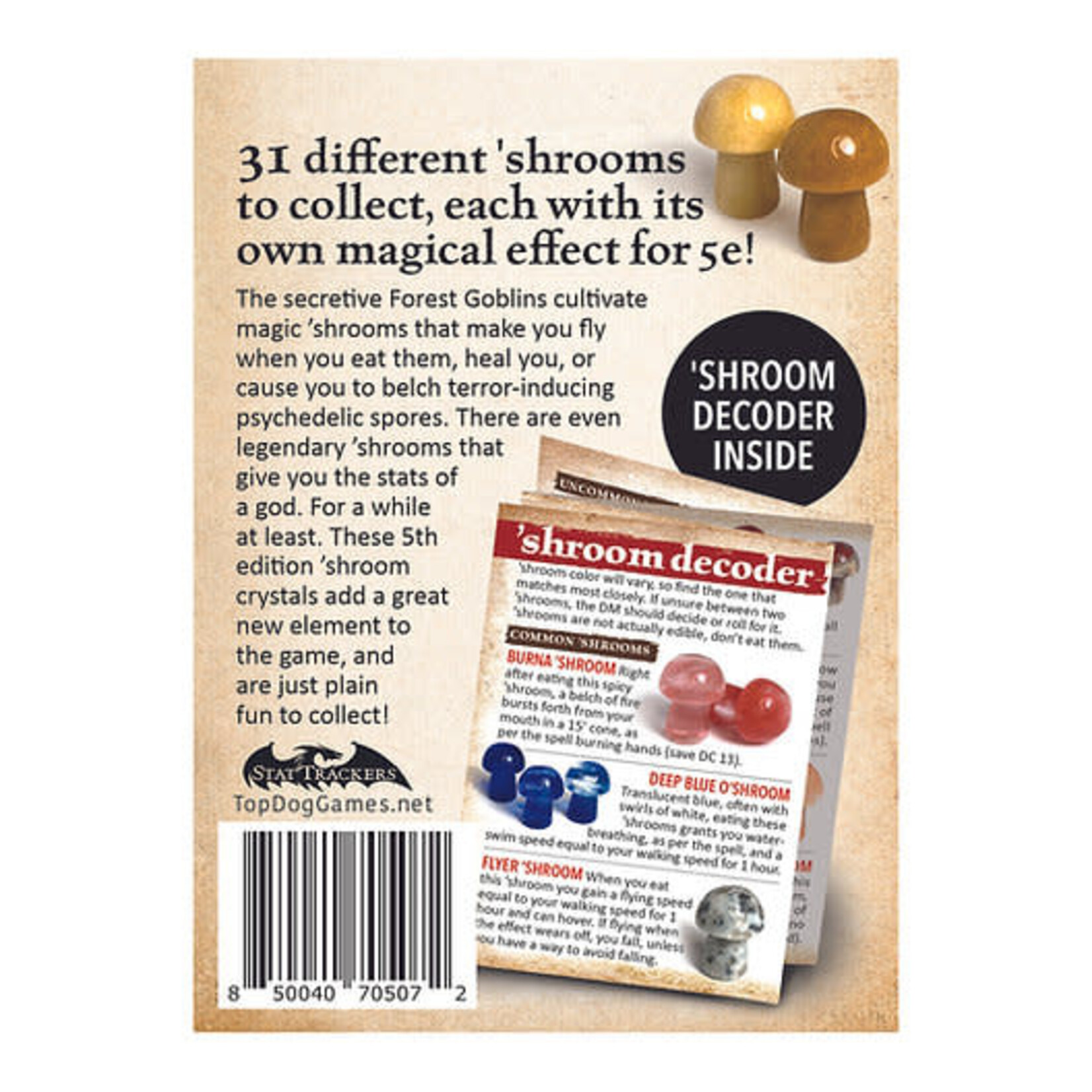 Top Dog Games Stat Trackers: 'shrooms for D&D 5e