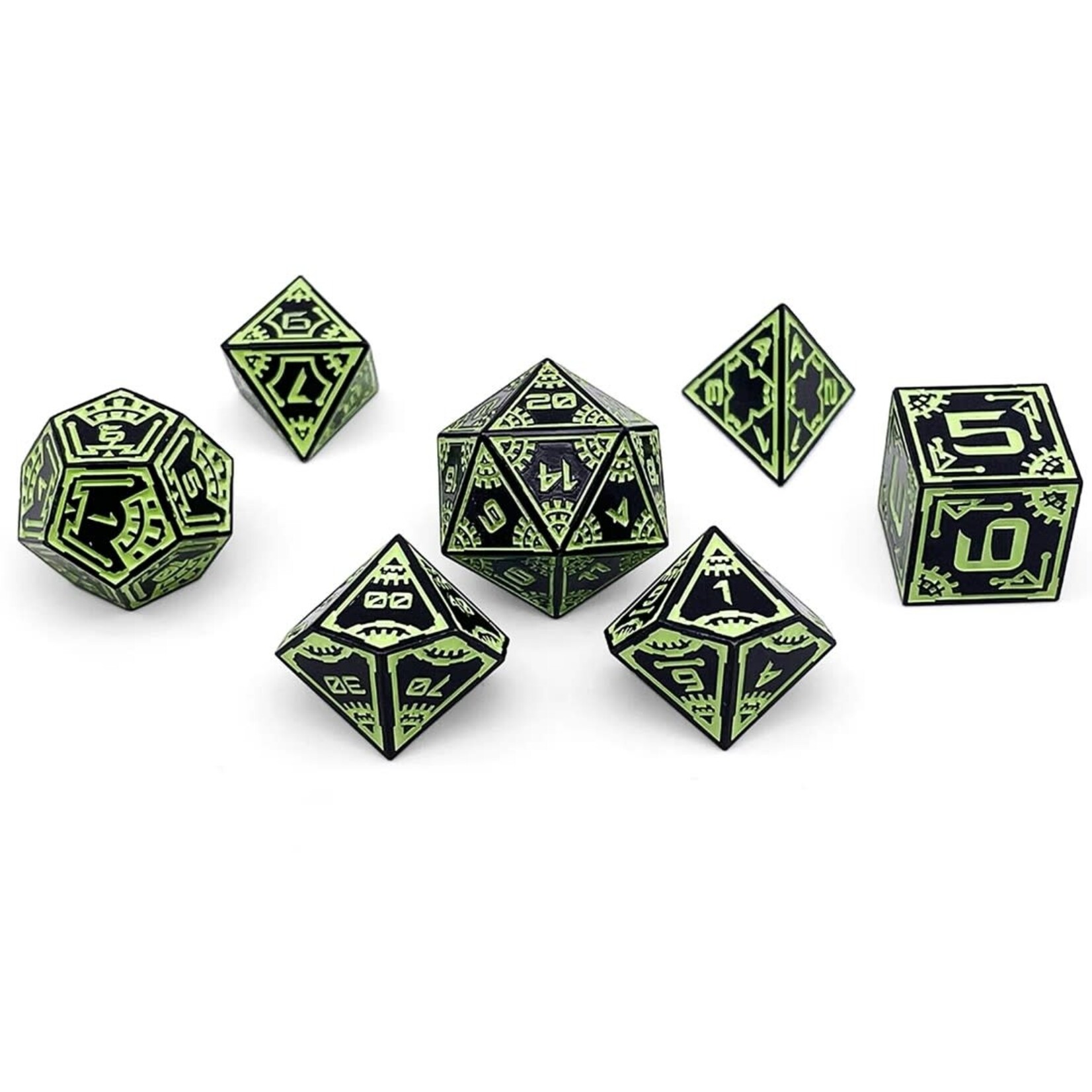 Norse Foundry Space Dice Metal 7 Piece RPG Set: Aurora Lights