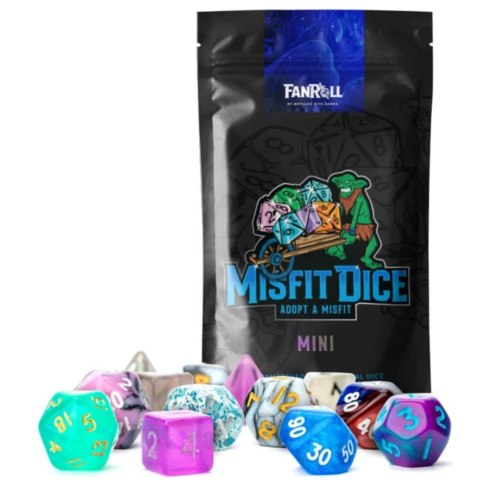 FanRoll by Metallic Dice Games Misfit Mini Mystery Double Polyhedral Dice Set