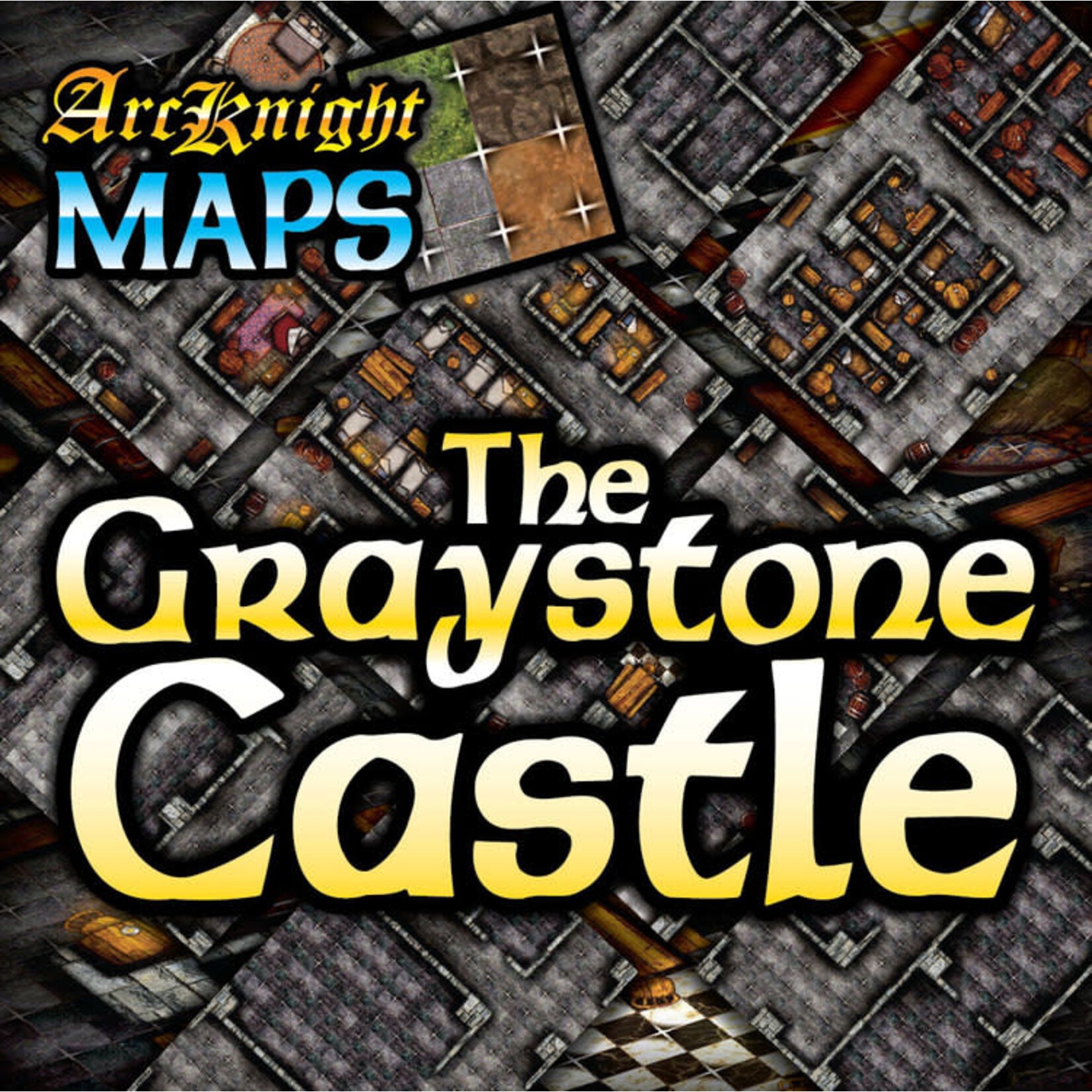 ArcKnight The Graystone Castle 1" Square Grid Laminated Maps