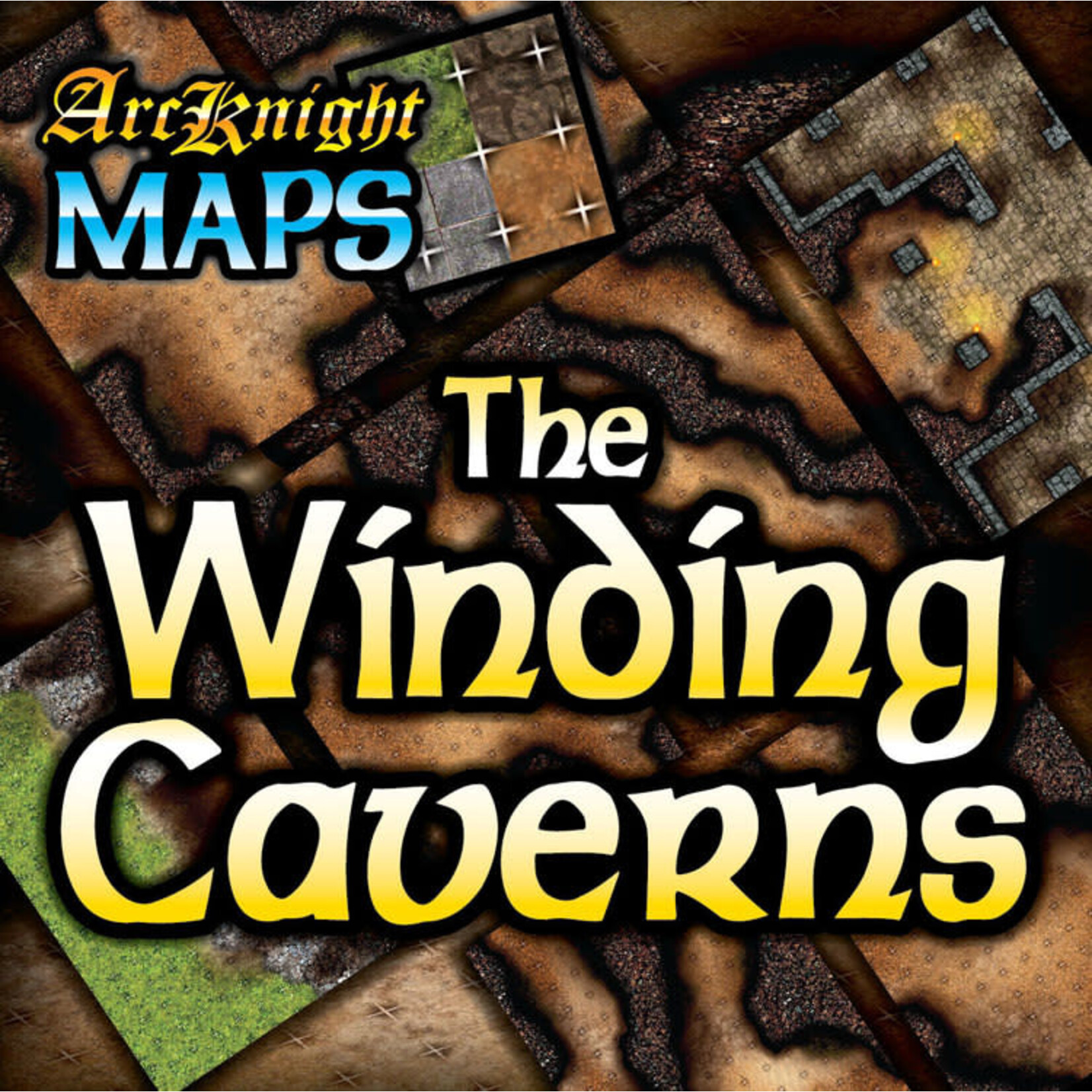 Arcknight The Winding Caverns 1 Square Grid Lamina 