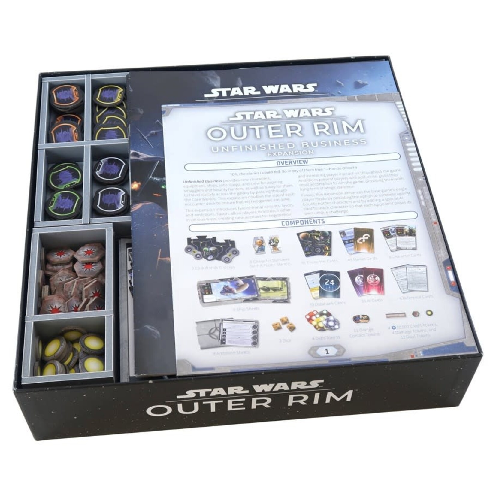 Folded Space Board Game Box Insert: Star Wars Outer Rim & Expansions