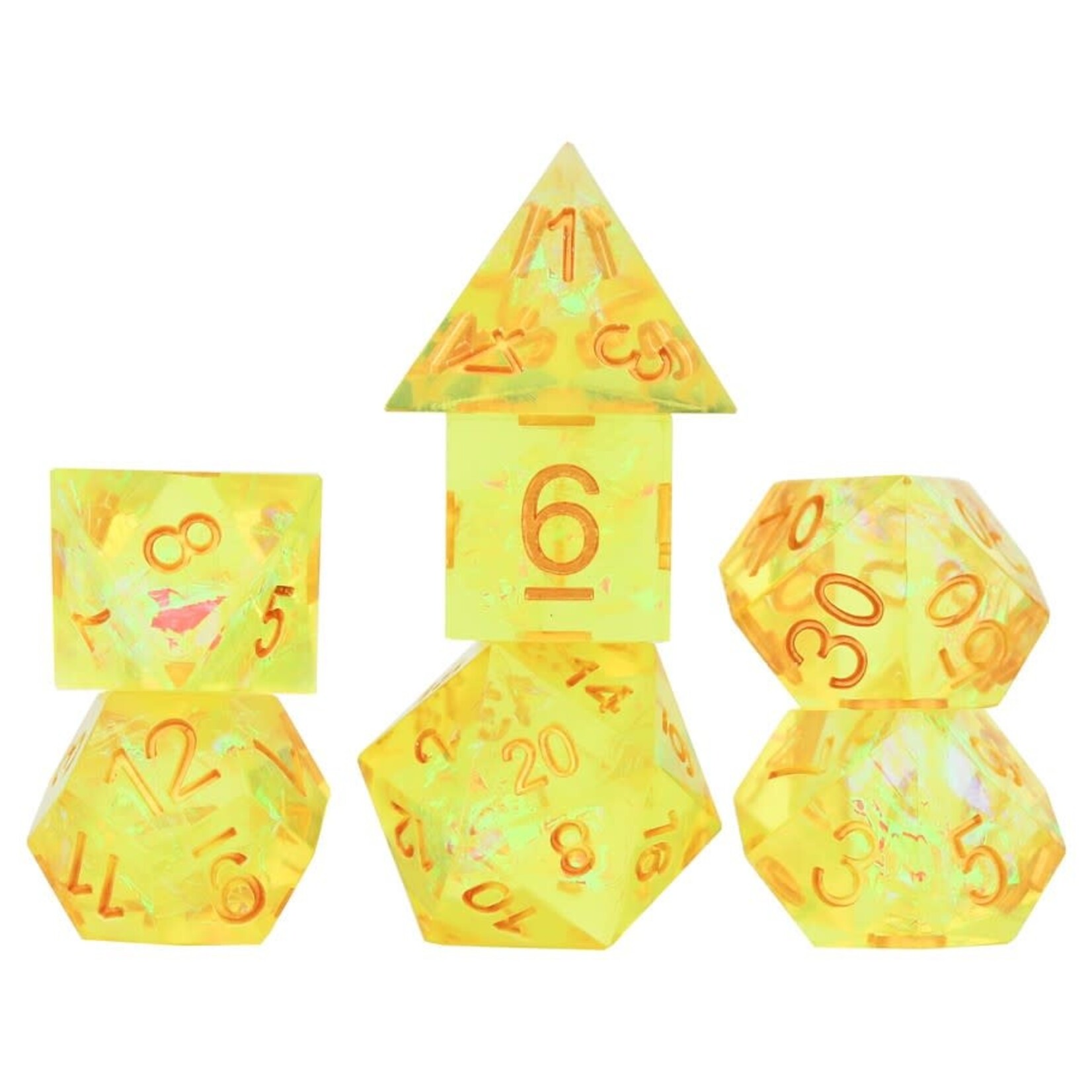 Sirius Dice 7-Die Set: Sharp Yellow Fairy