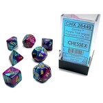 Chessex Polyhedral 7-Die Set: Gemini Purple-Teal with gold