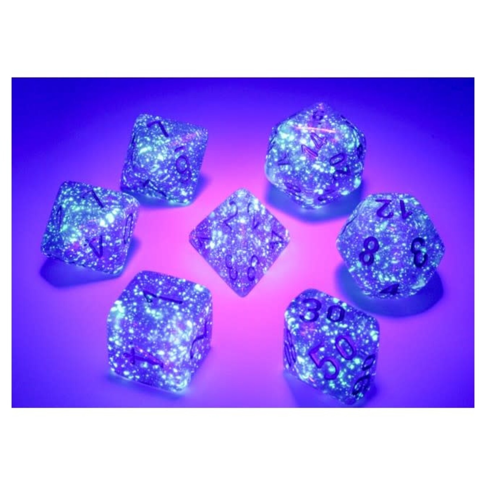 Chessex Polyhedral 7-Die Set: Borealis Royal Purple with gold