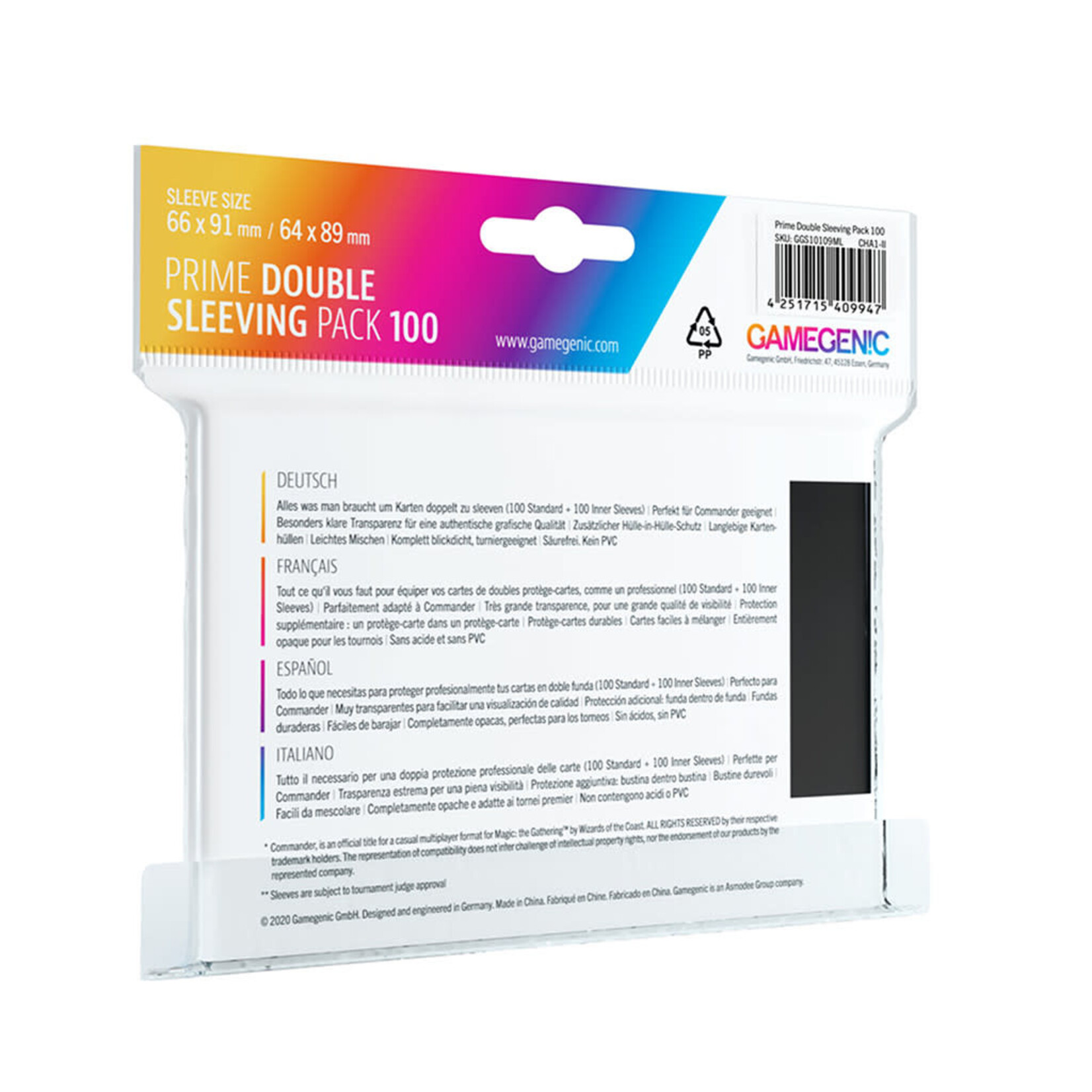 Gamegenic Prime Double Sleeving Pack 100