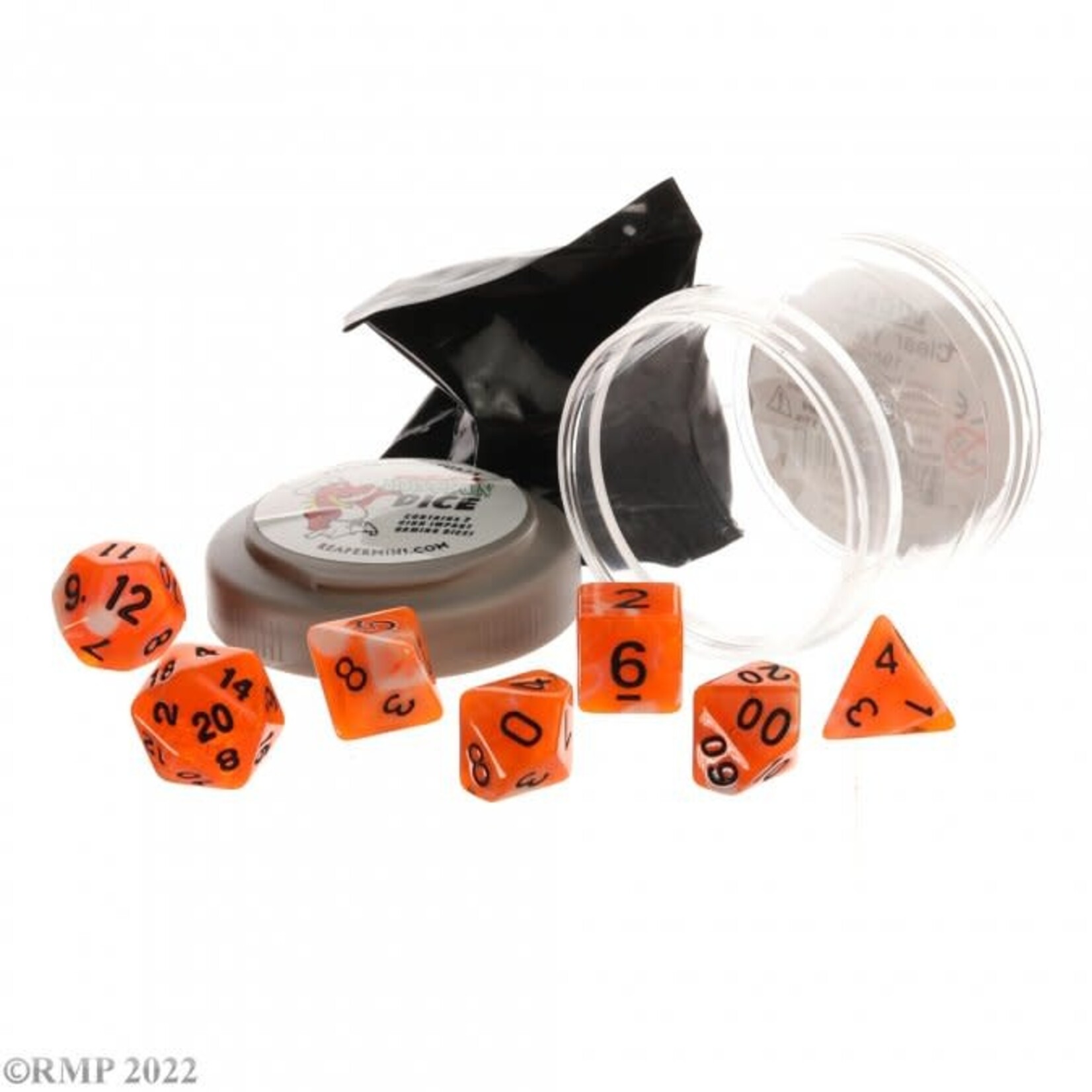 Reaper Miniatures Pizza Dungeon Dice: Orange & White