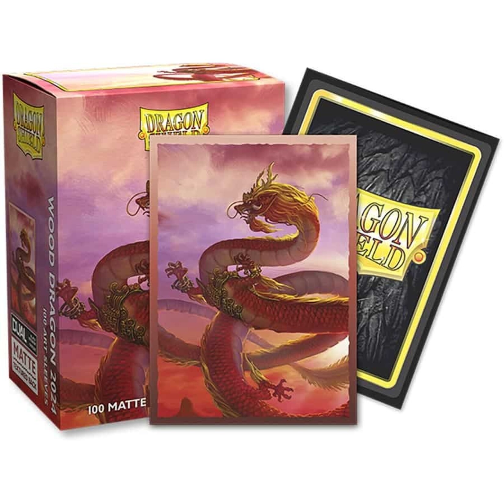 Arcane Tinmen Dragon Shield: 100 Matte Dual Art Sleeves: Wood Dragon 2024