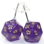 Chessex Mini D20 Stud Earrings: Borealis Royal Purple