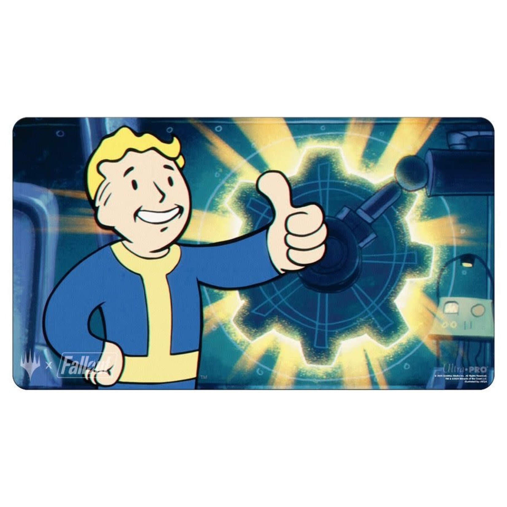 Ultra PRO Fallout Black Stitched Playmat – Tapis De Jeu 61x34 Cm – Illustration Inventory Management – Pour Magic Et Tabletop
