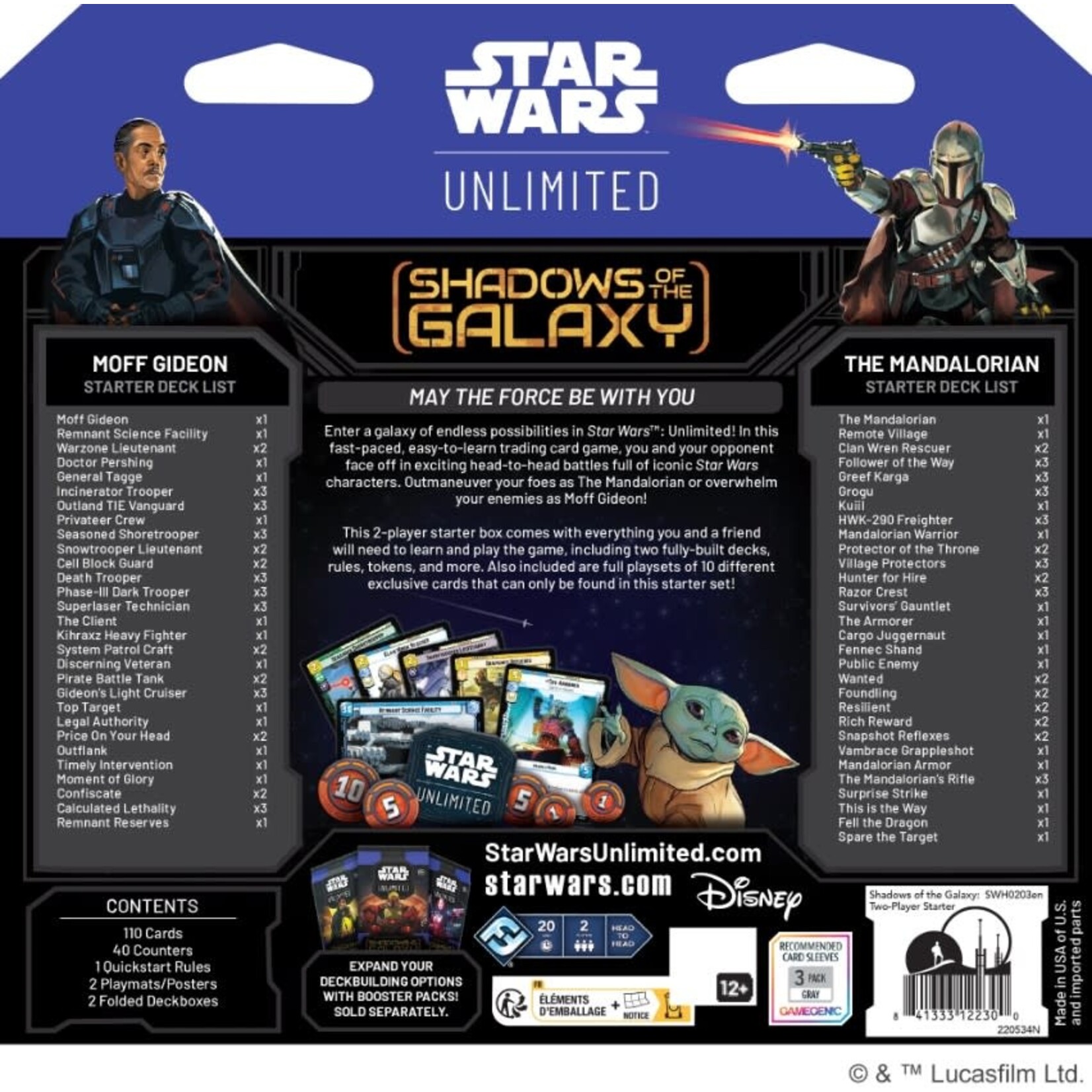 Fantasy Flight Games Star Wars: Unlimited: Shadows of the Galaxy Two-Player Starter