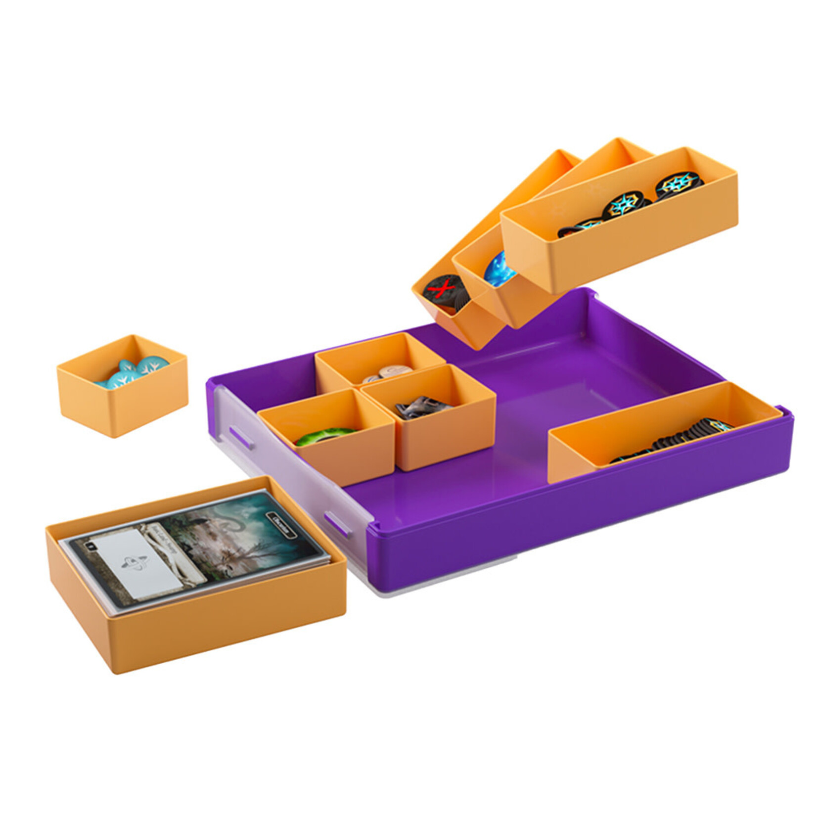 Gamegenic Token Silo: Purple with Orange Inserts
