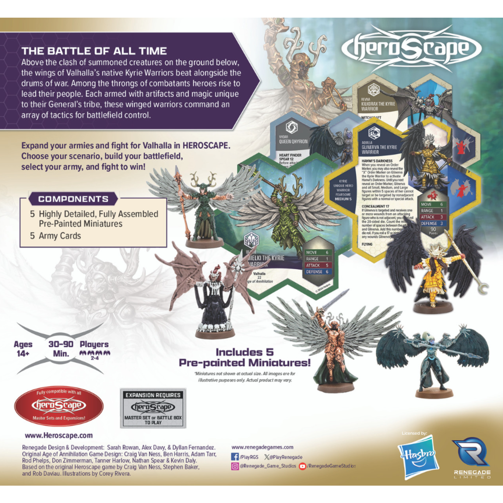 Renegade Game Studios Heroscape: Age of Annihilation: Revna's Rebuke Army Expansion: Kyrie Warriors Premium Painted Edition