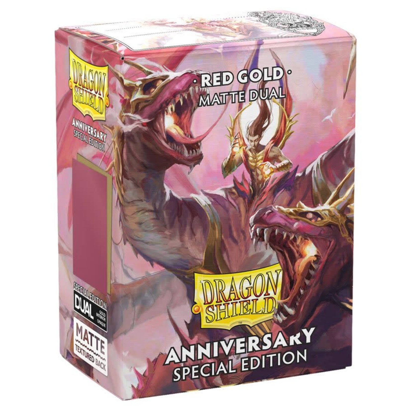 Arcane Tinmen Dragon Shield: 100 Matte Dual Sleeves: Anniversary Special Edition Red Gold