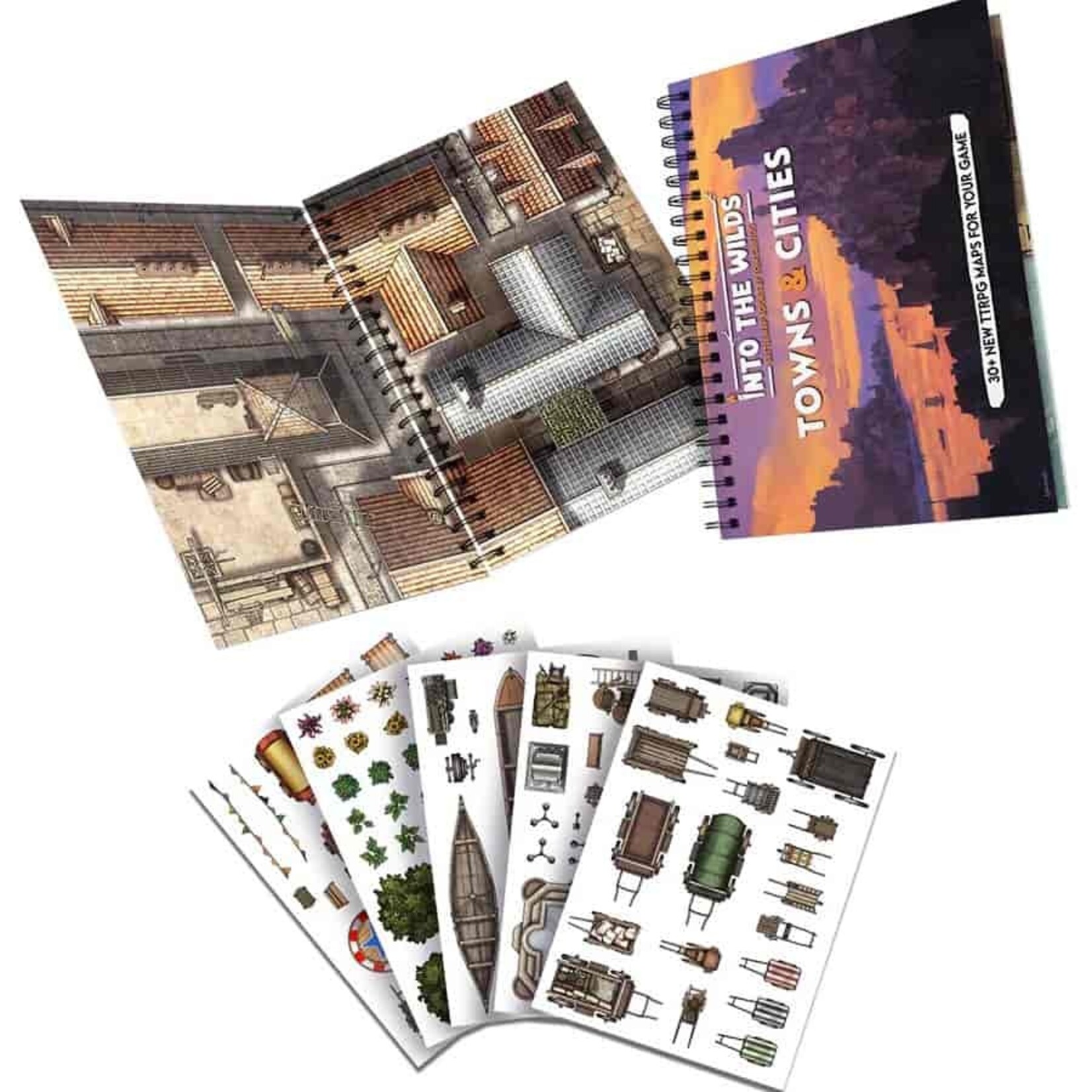 Tom Cartos Into the Wilds Battlemap Books: Towns & Cities