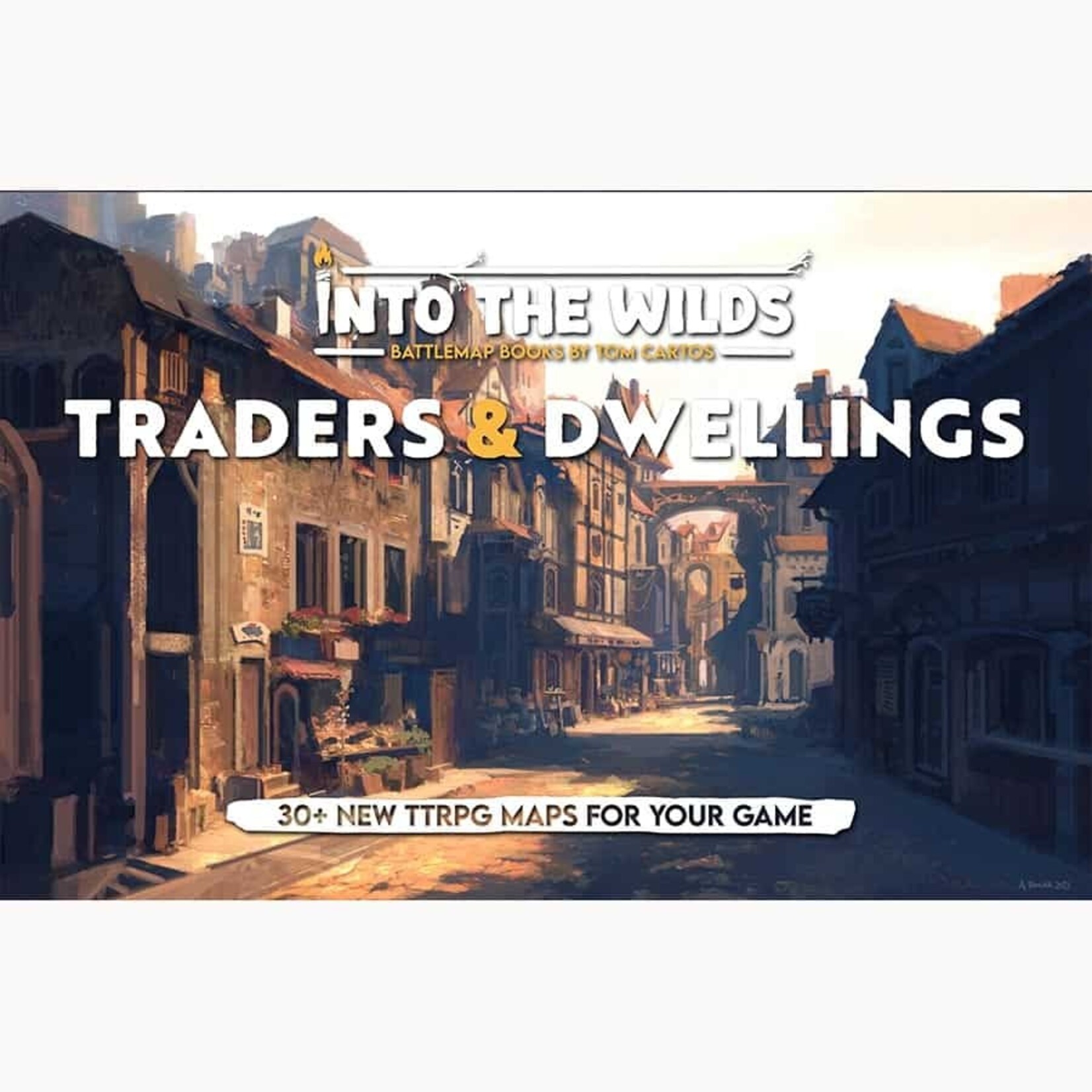 Tom Cartos Into the Wilds Battlemap Books: Traders & Dwellings