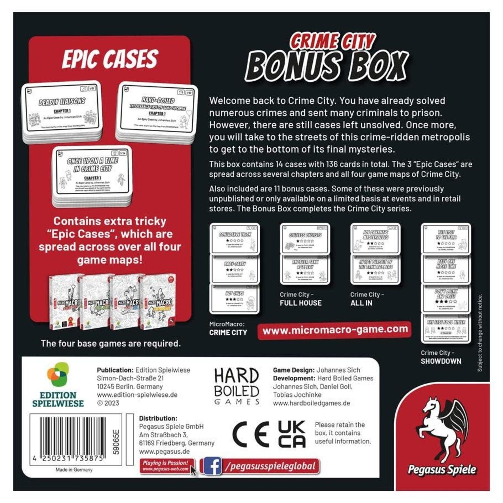Pegasus Spiele MicroMacro: Crime City: Bonus Box Expansion