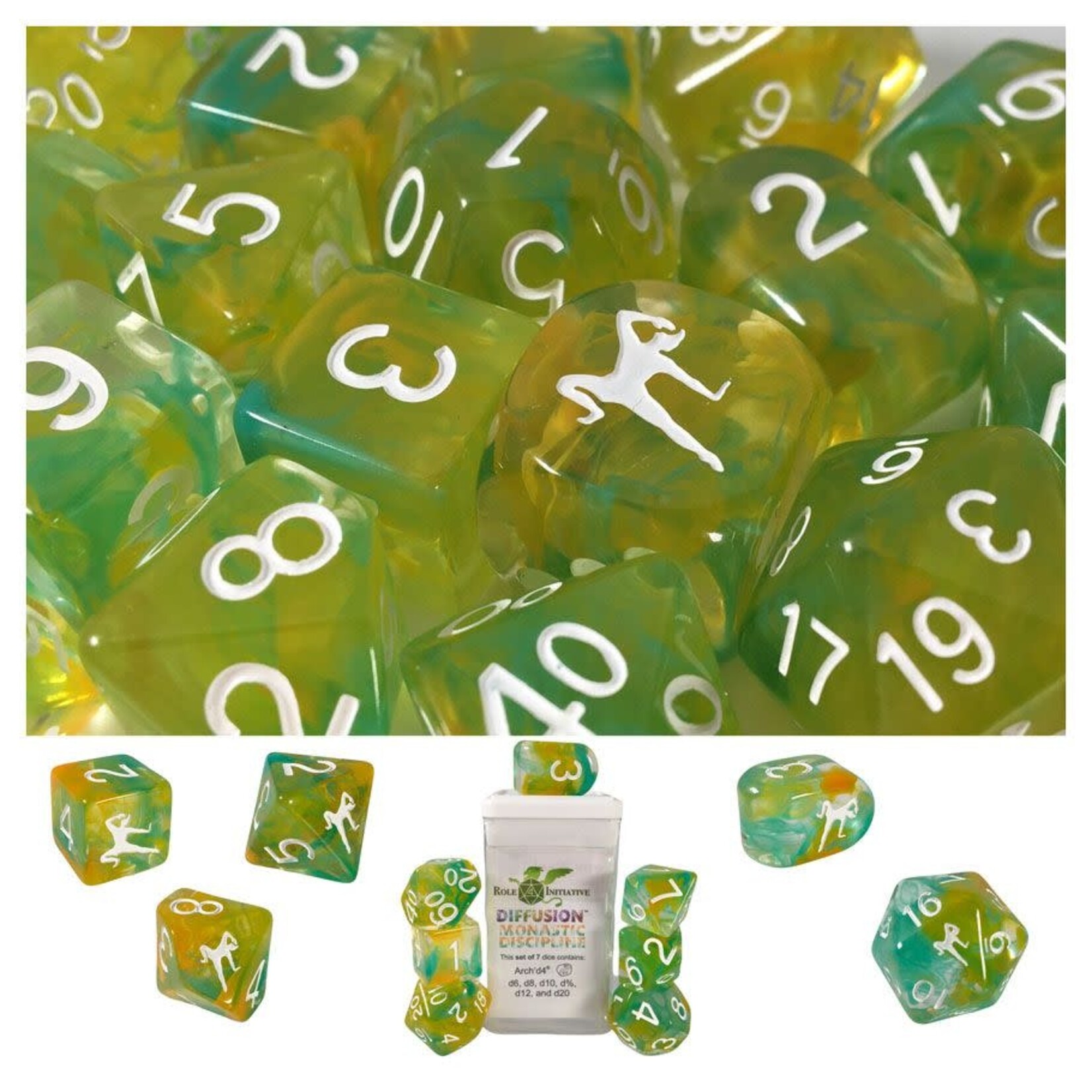 Role 4 Initiative Diffusion Set of 7 with Arch'd D4 Monastic Discipline: Special Reserve