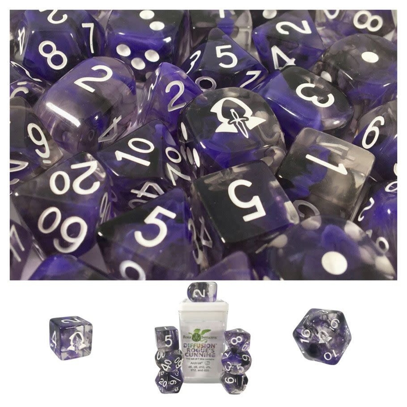 Role 4 Initiative Diffusion Set of 7 with Arch'd D4 Rogue's Cunning: Special Reserve