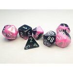 Chessex Mini 7-Die Set: Gemini Black-Pink with white