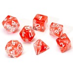 Sirius Dice 7-Die Set: Transparent Resin Cloud Red with white