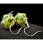 Chessex Mini Dice Hook Earrings: Marble Green/dark green
