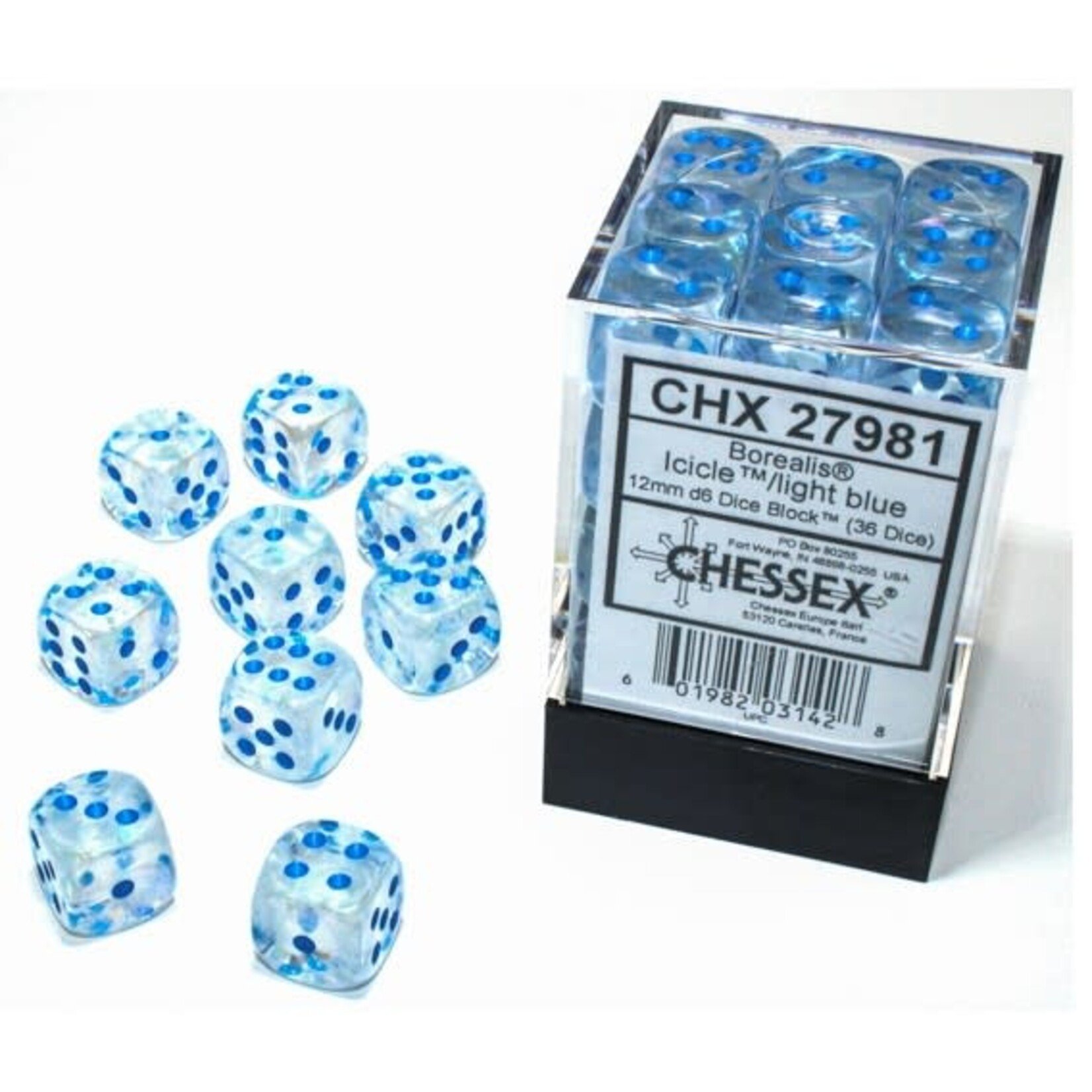 Chessex 12mm d6 Block of 36 Dice