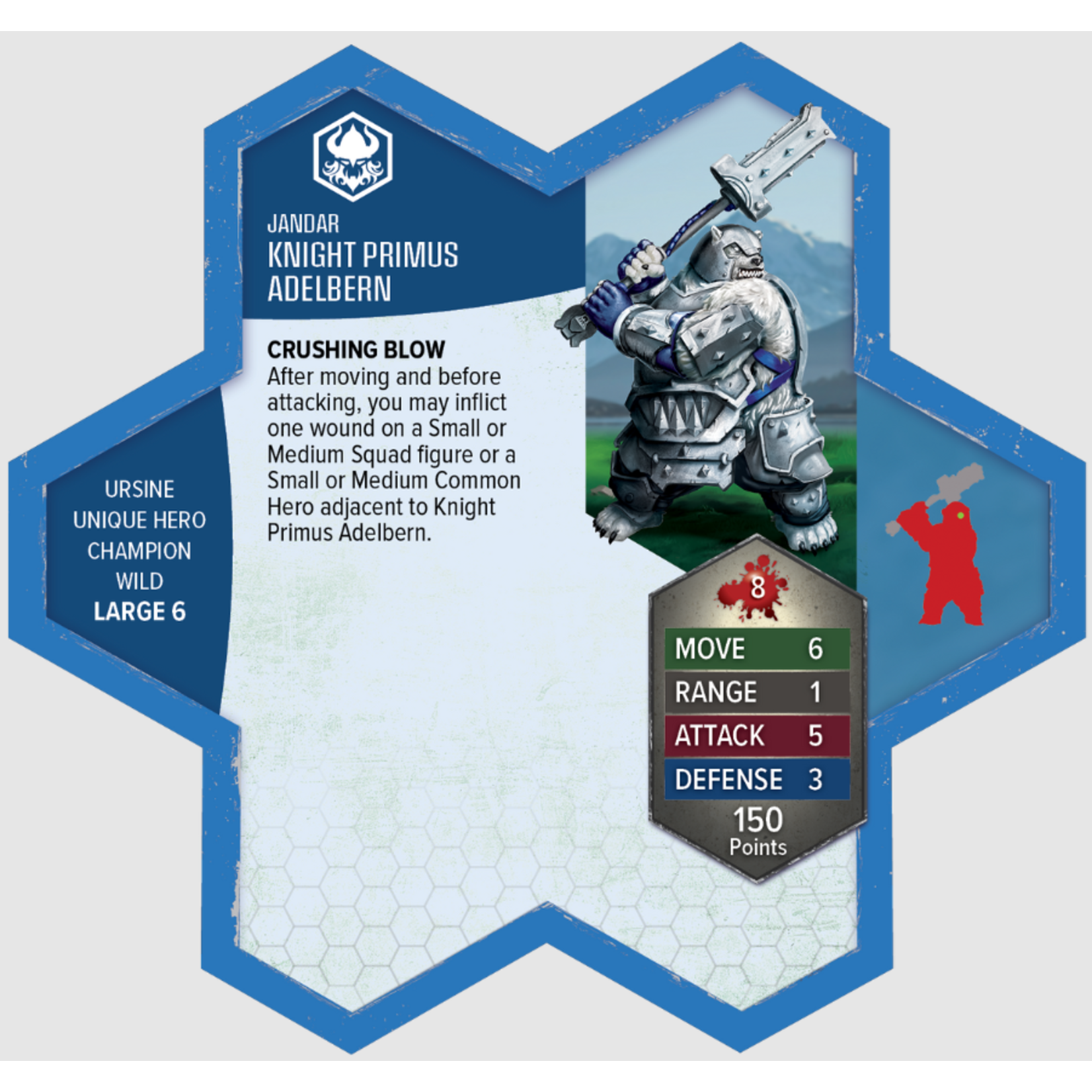 Renegade Game Studios Heroscape: Age of Annihilation: Rising Tide: Knight Primus Adelbern and Oroo Borealis Premium Painted Edition