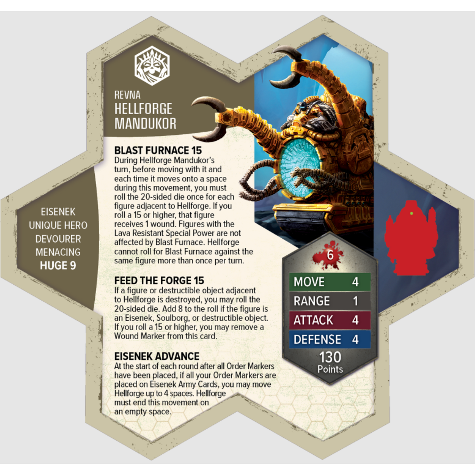 Renegade Game Studios Heroscape: Age of Annihilation: Rising Tide: Hellforge Mandukor Premium Painted Edition