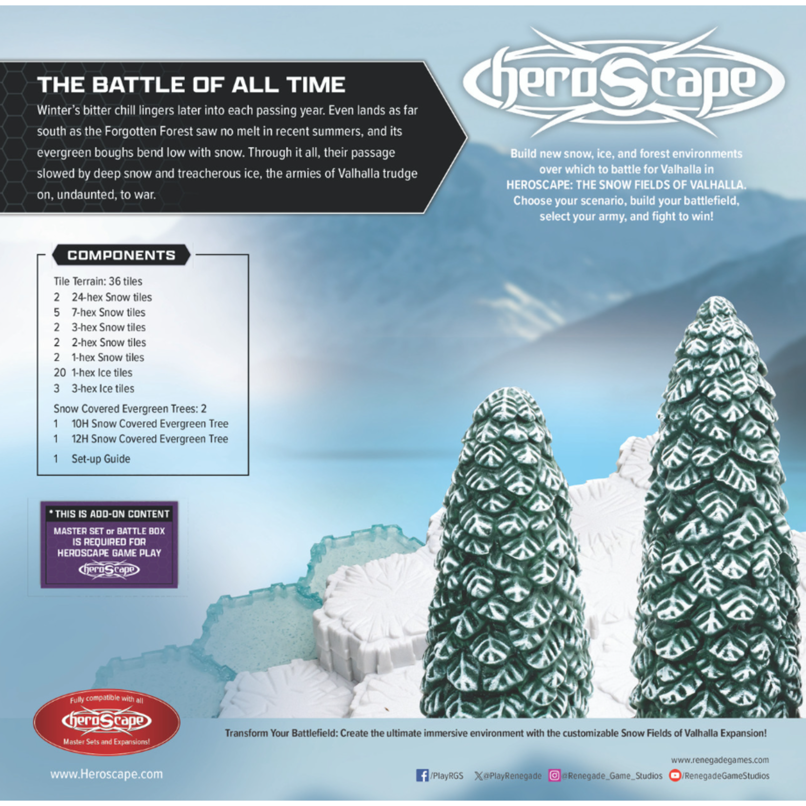 Renegade Game Studios Heroscape: The Snow Fields of Valhalla Terrain System