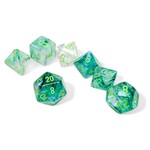 Chessex Polyhedral 7-Die Set: Borealis Kelp with light green