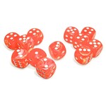 Chessex Cube of 12 D6 Dice Festive Dahlia with white pips