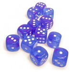 Chessex Cube of 12 D6 Dice Nebula Aura with white pips