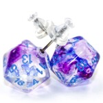 Chessex Mini D20 Stud Earrings: Nebula Nocturnal