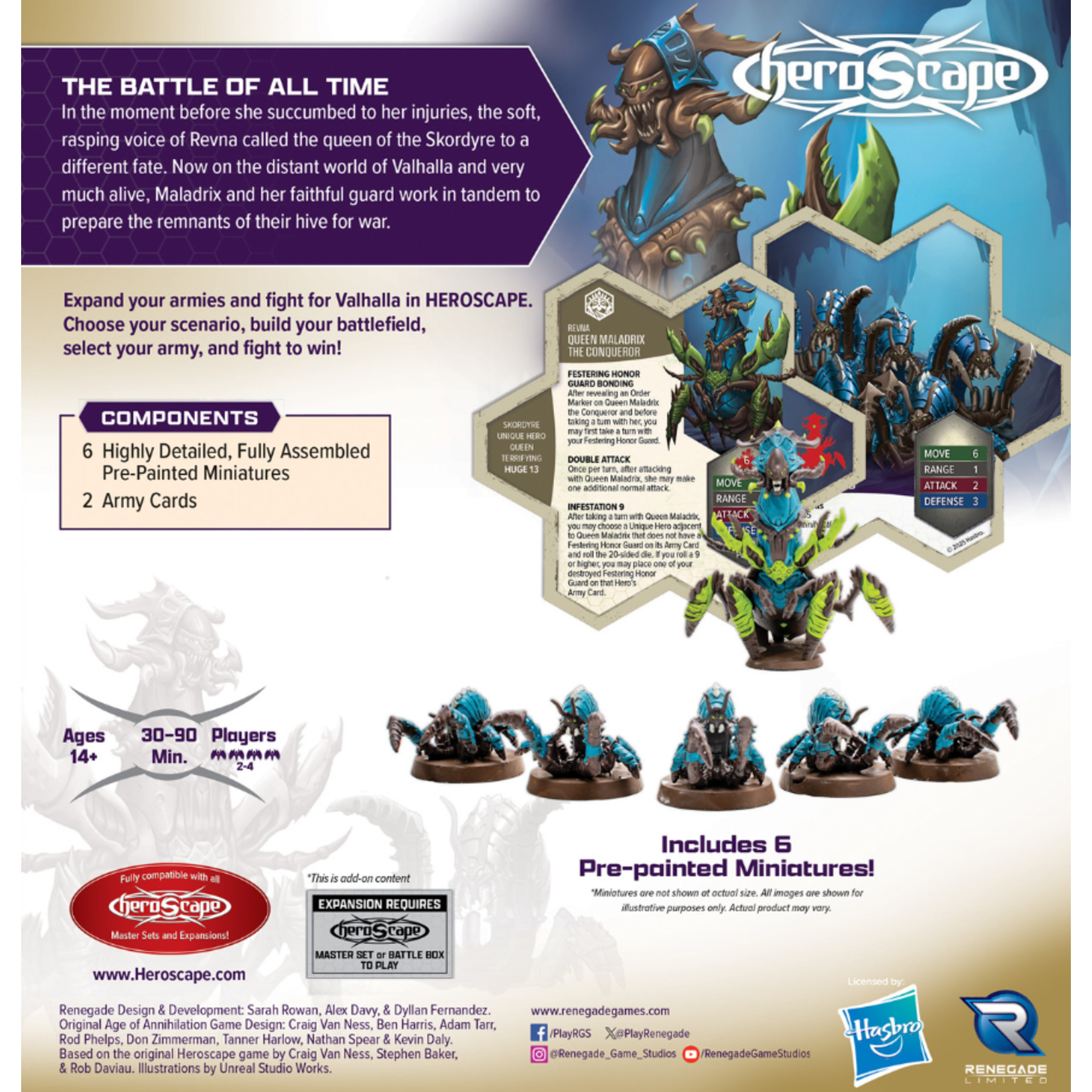 Renegade Game Studios Heroscape: Rising Tide: Queen Maladrix and Festering Honor Guard Premium Painted Edition
