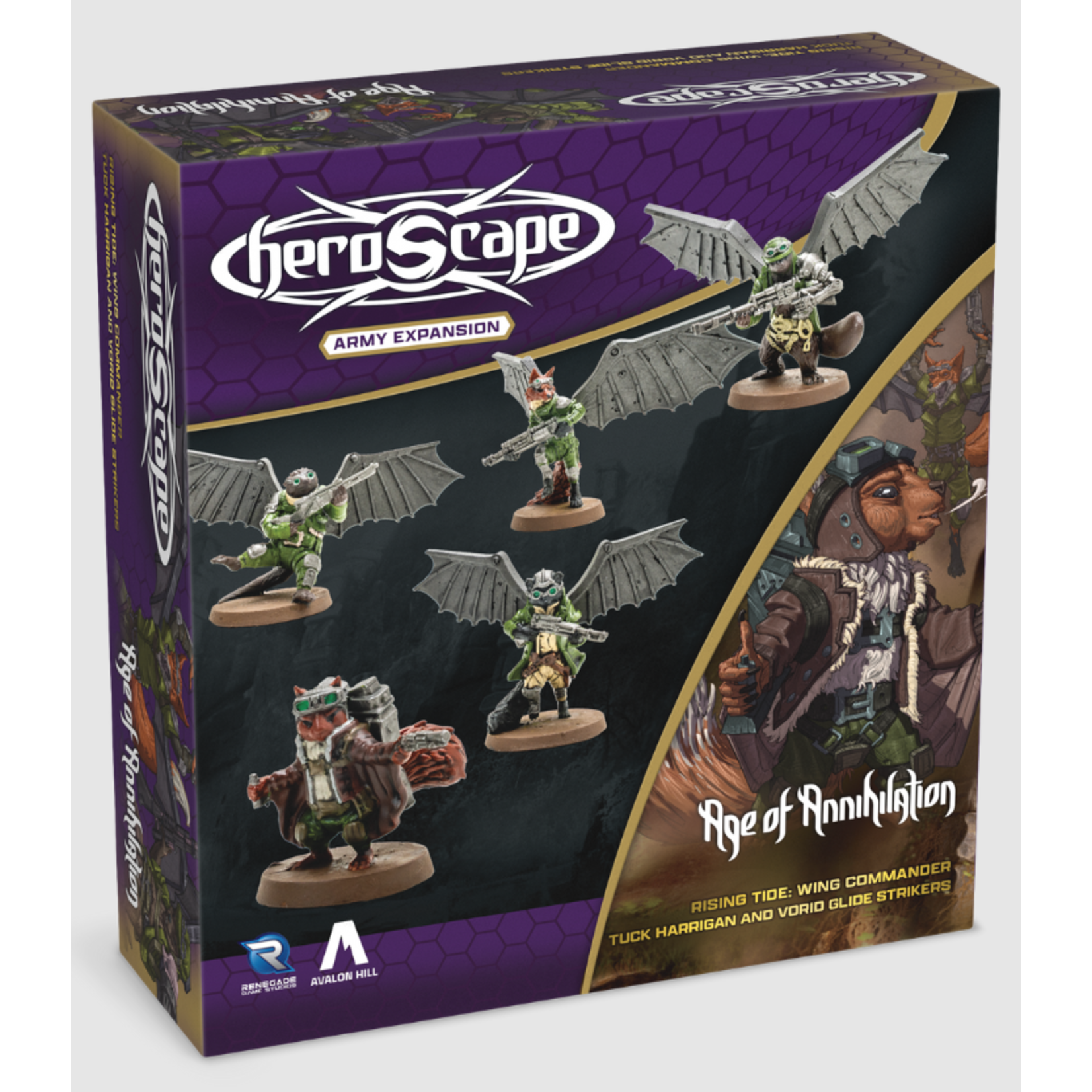 Renegade Game Studios Heroscape: Rising Tide: Wing Commander Tuck Harrigan and Vorid Glide Strikers