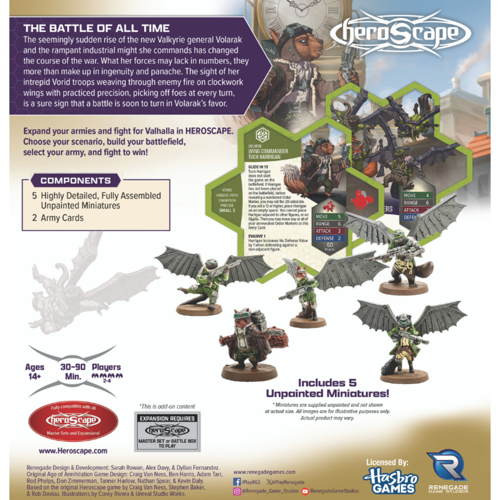 Renegade Game Studios Heroscape: Rising Tide: Wing Commander Tuck Harrigan and Vorid Glide Strikers