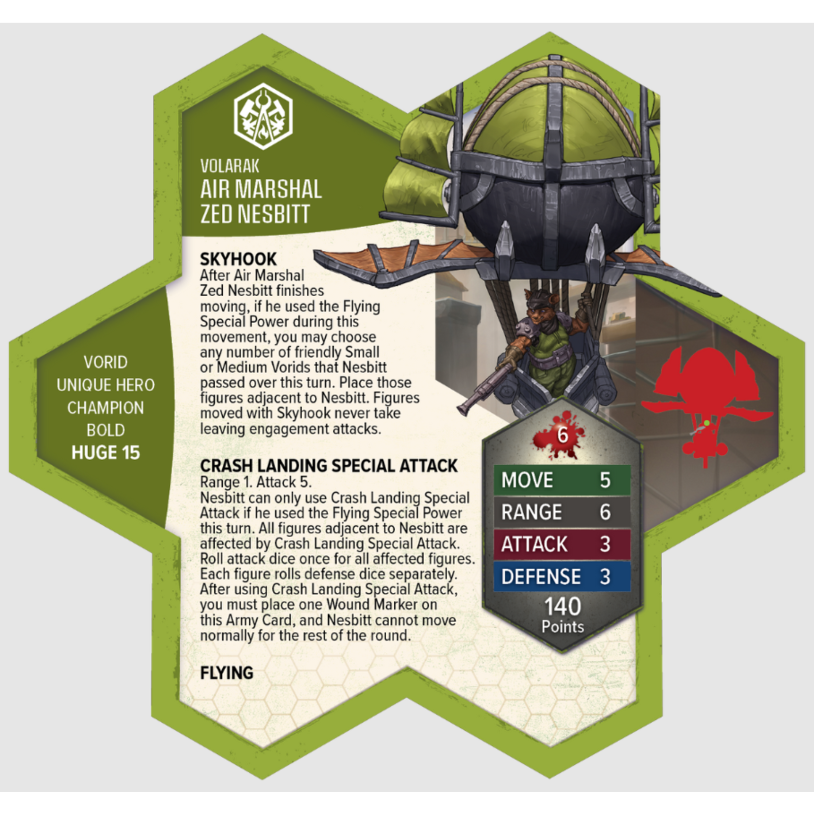 Renegade Game Studios Heroscape: Boiling Tension: Air Marshal Zed Nesbitt Premium Painted Edition