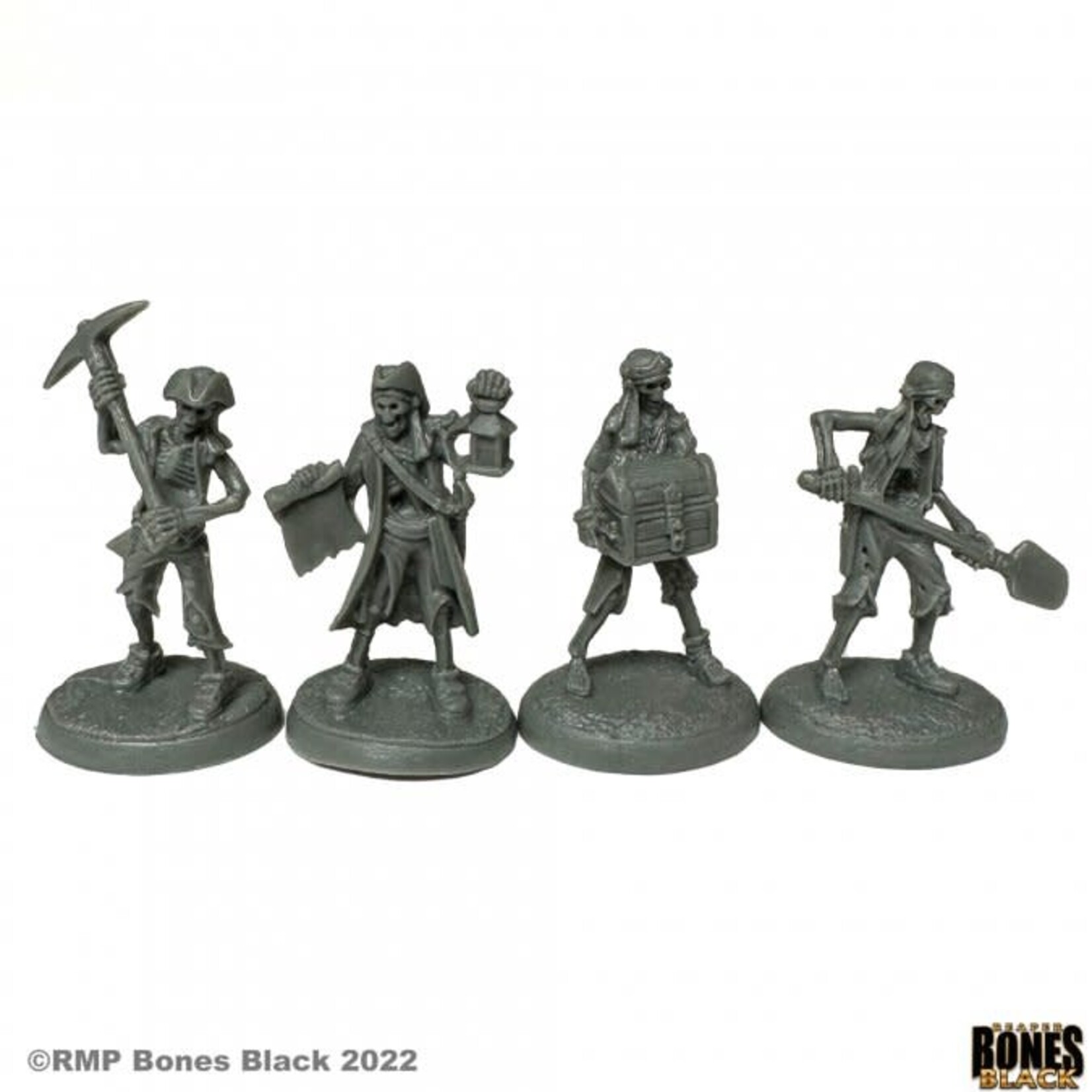 Reaper Miniatures Bones Black:  Skeletal Pirates: Treasure Crew (4)