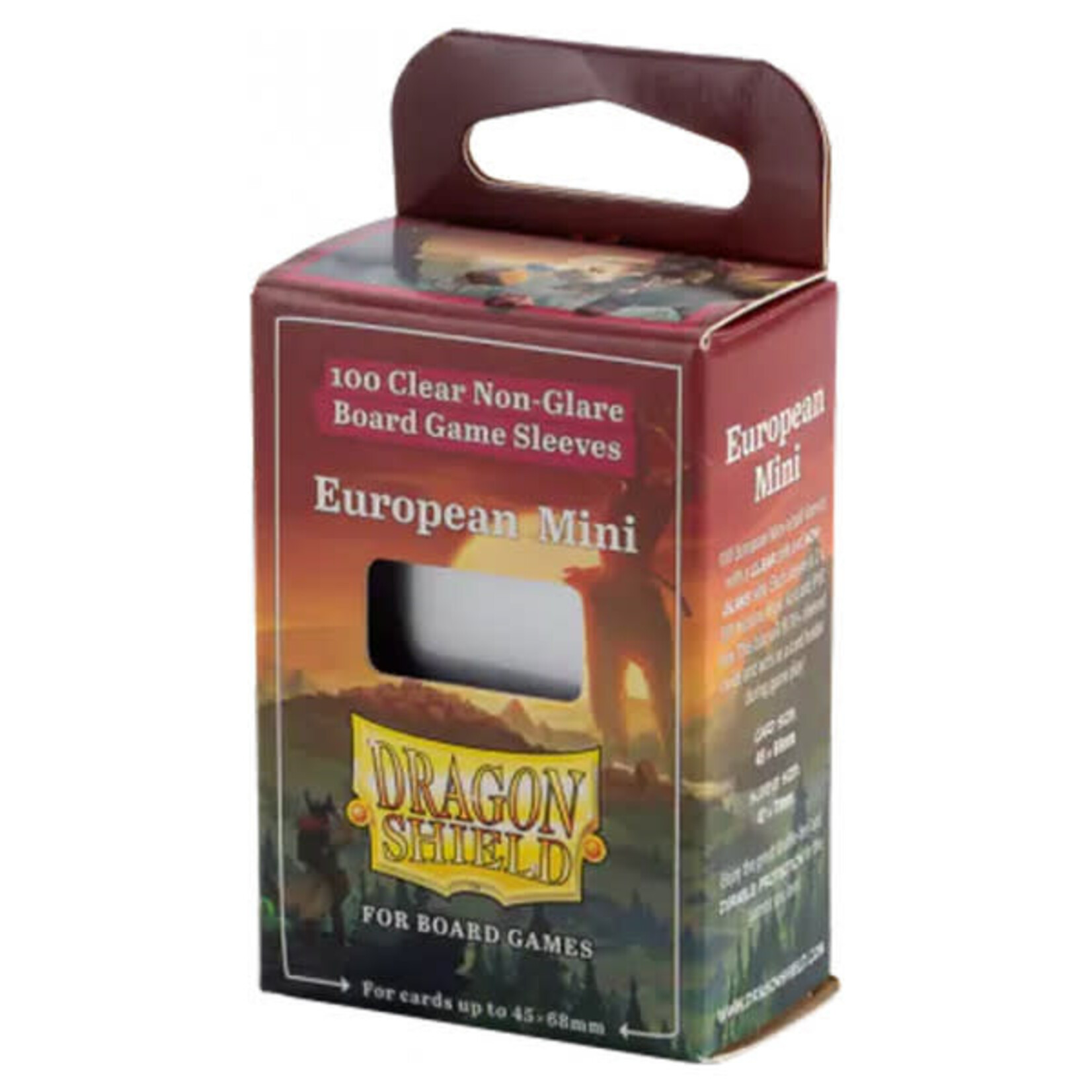 Arcane Tinmen Dragon Shield: 100 Clear Non-Glare Board Game Sleeves: European Mini (45 x 68 mm)