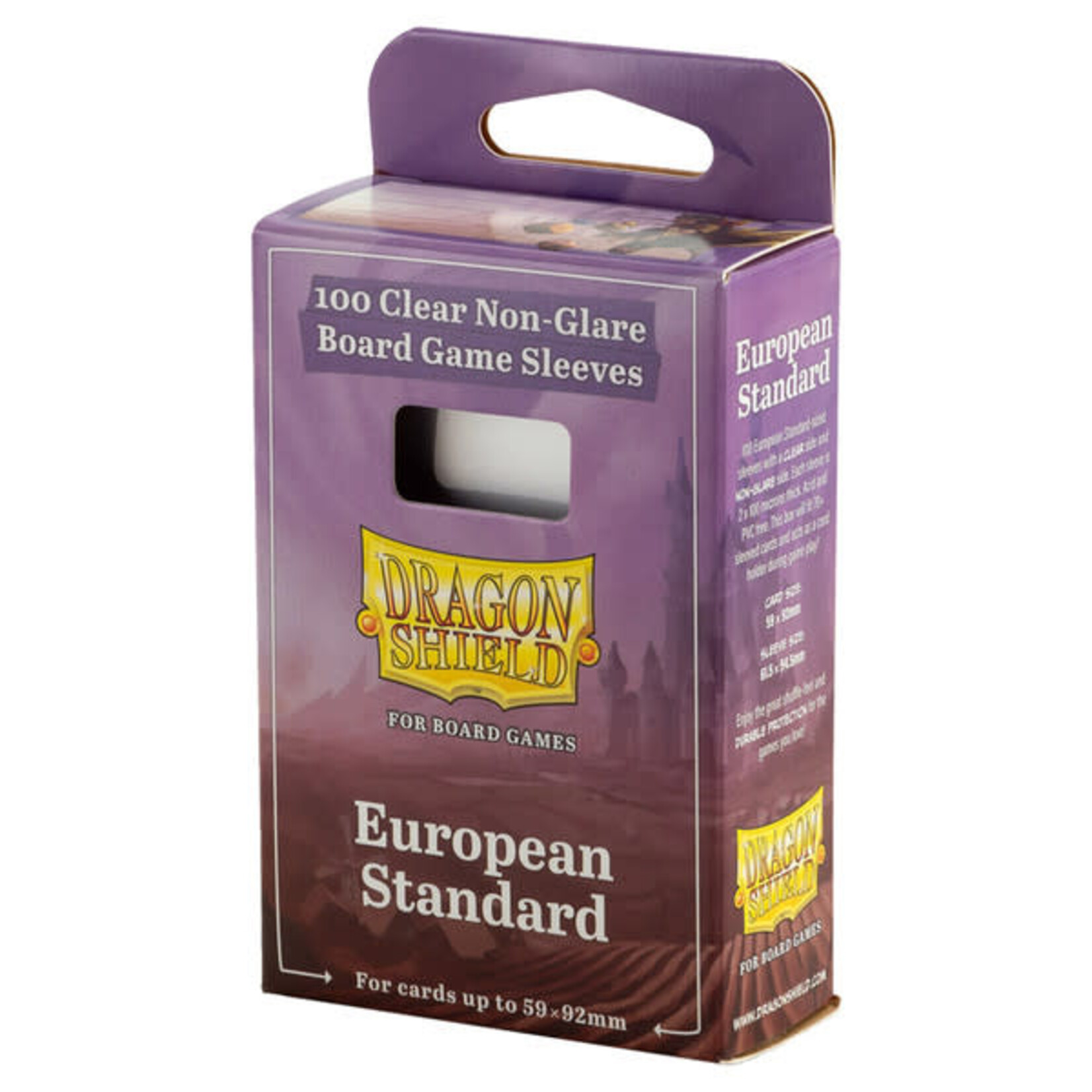 Arcane Tinmen Dragon Shield: 100 Clear Non-Glare Board Game Sleeves: European Standard (59 x 92 mm)