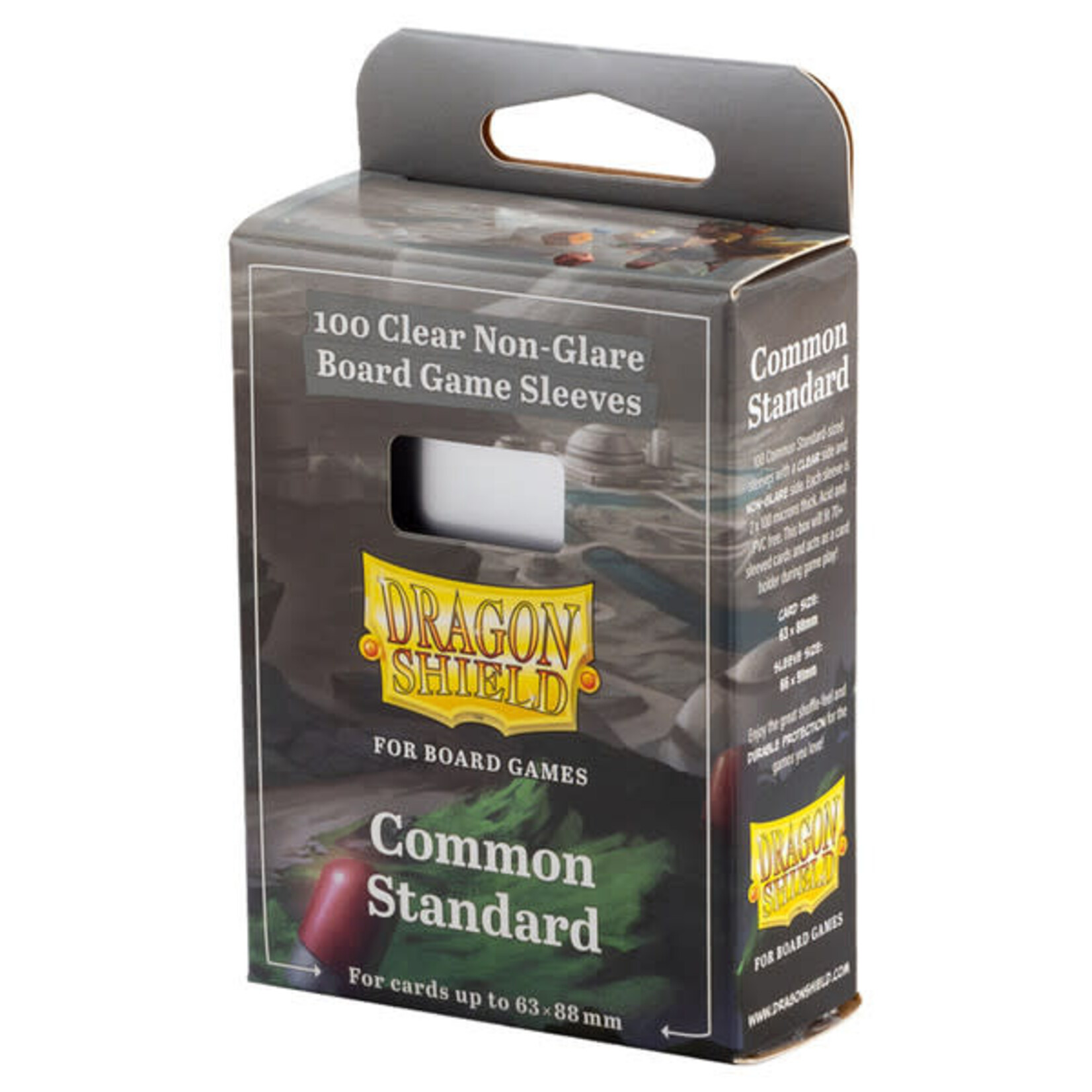 Arcane Tinmen Dragon Shield: 100 Clear Non-Glare Board Game Sleeves: Common Standard (63 x 88 mm)