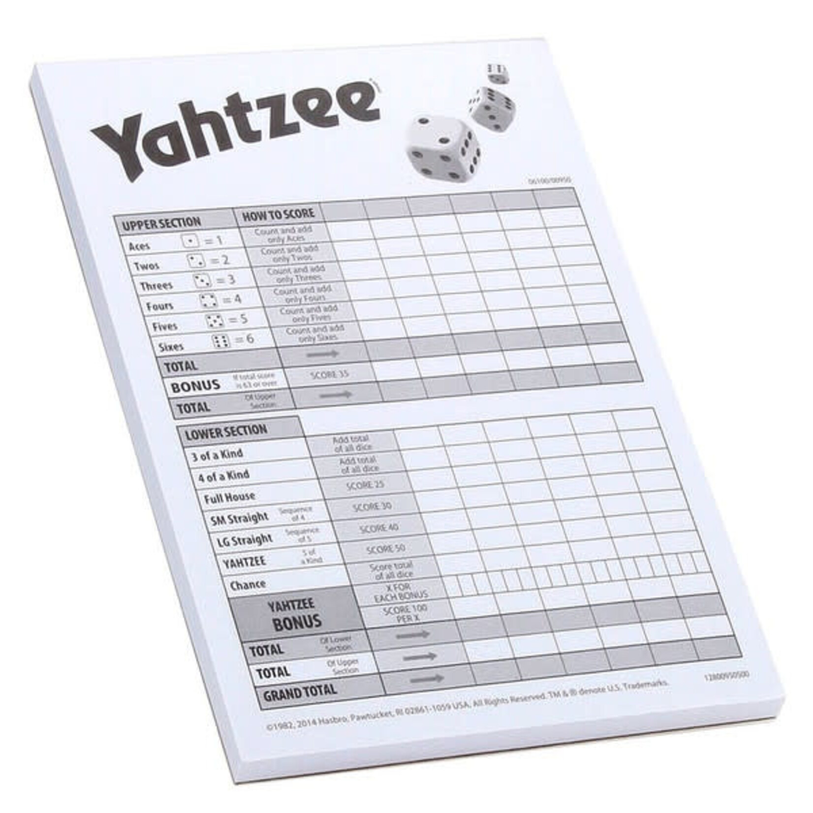 Hasbro Gaming Yahtzee Score Cards